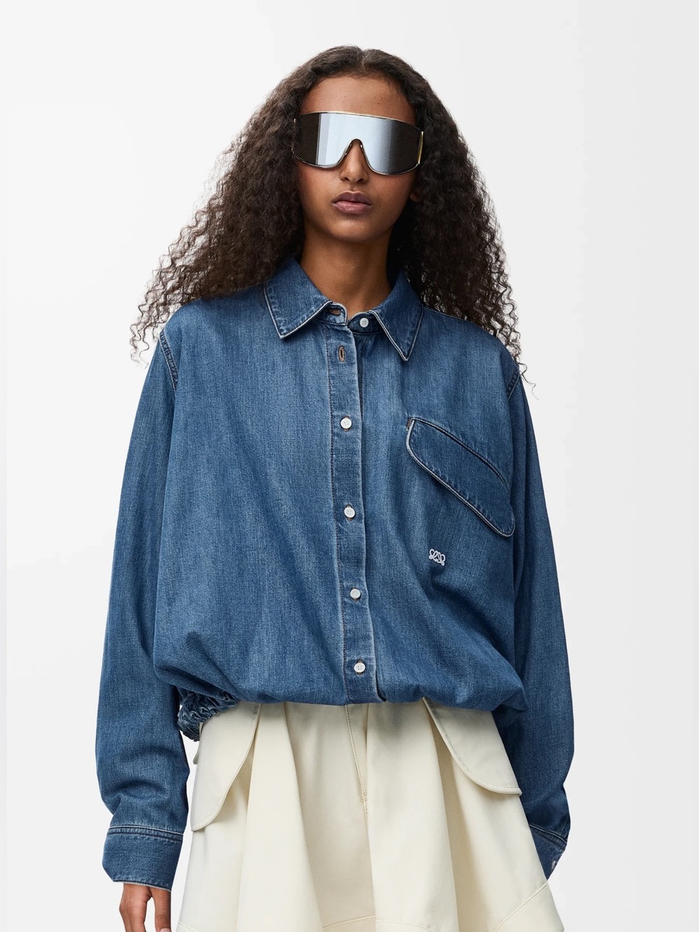 Loewe Belted shirt in denim Fr34